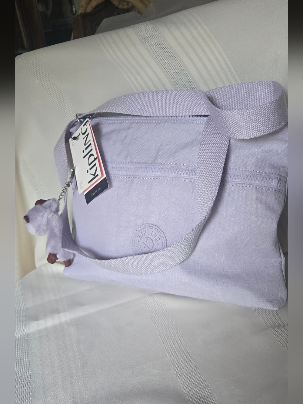 NWT Kipling Annabelle Lilac Shoulder Bag with Monkey Charm
